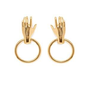 NEW LADY GREY women's hand hoop earrings in gold